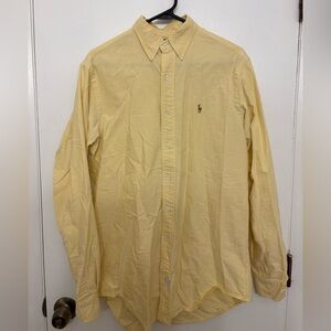 Ralph Lauren Men's Butter Yellow Button Down Oxford Shirt 100% Cotton Sz 15.5 35